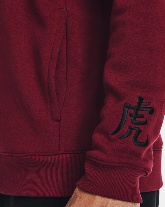 Men's UA Chinese New Year Rival Fleece Crew, Red, pdpMainDesktop image number 4